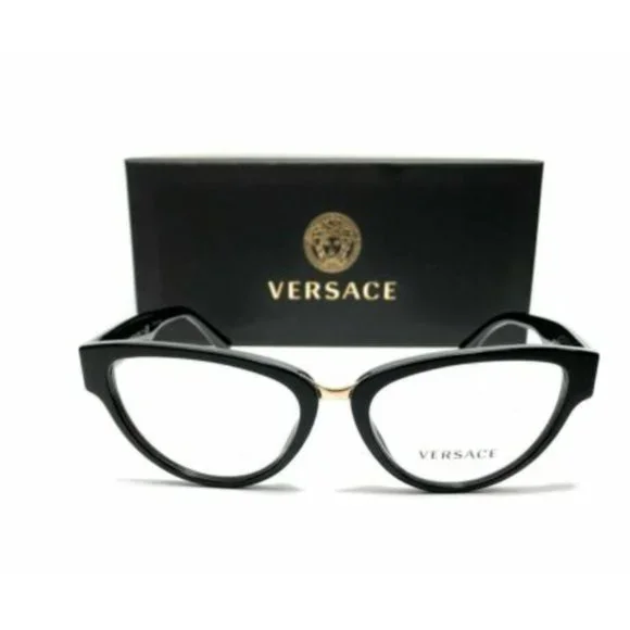New Versace Women's Black Cat Eye Eyeglasses!